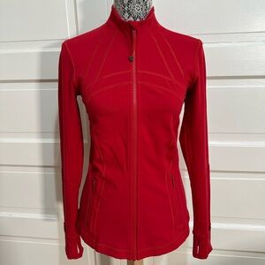 Gorgeous Lululemon Define Jacket Size 6 Dark Red Flattering Fit